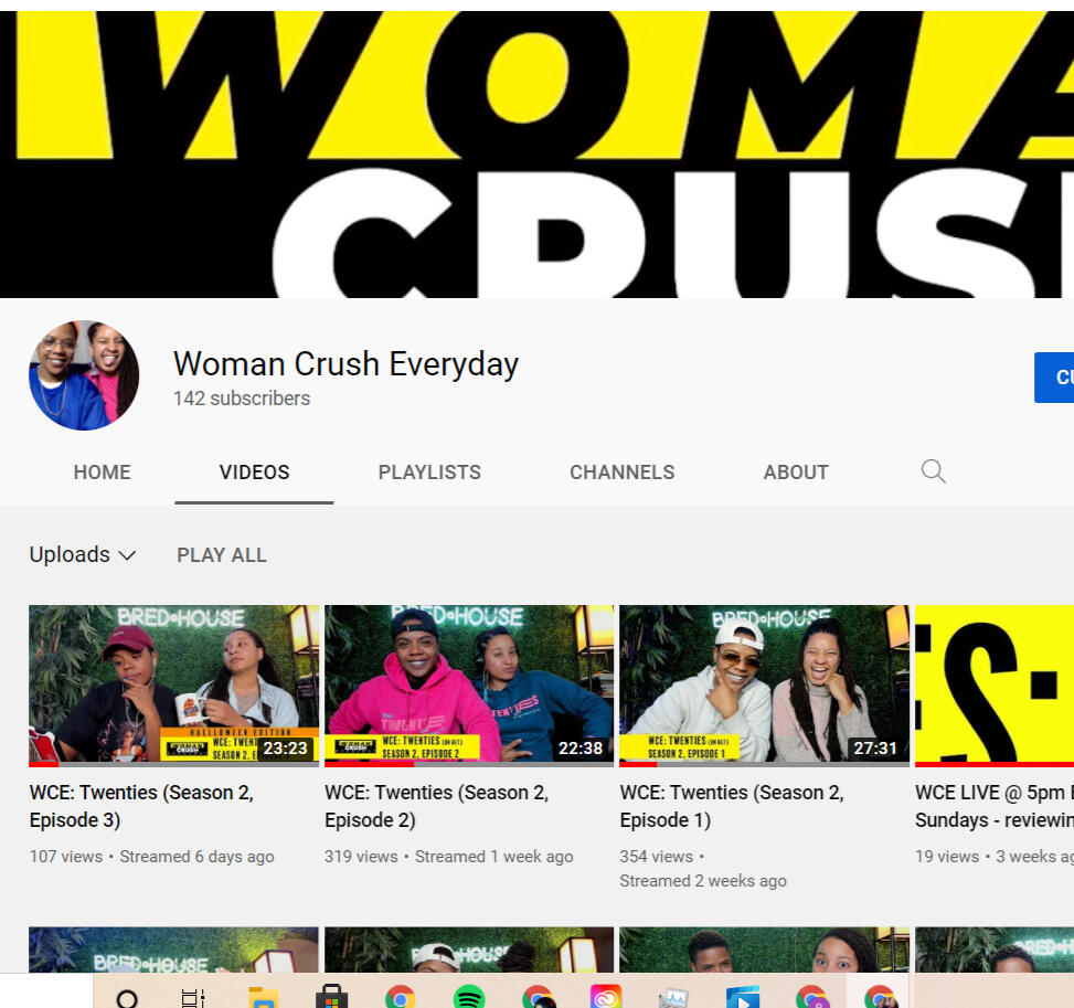 screenshot of woman crush everyday on youtube